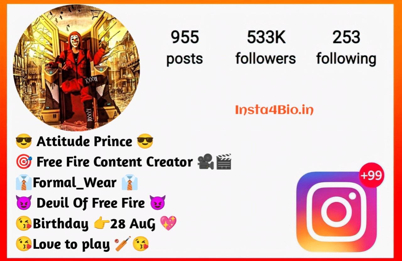Free Fire Instagram Bio Free Fire Instagram Bio